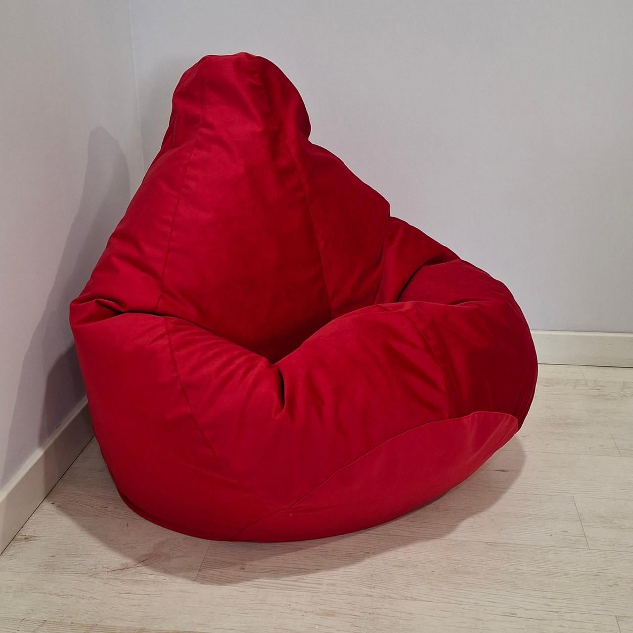 Бескаркасное кресло-мешок SkyPuff MEGA Груша Велюр Florida XXXL 160х120 см Red (160121)