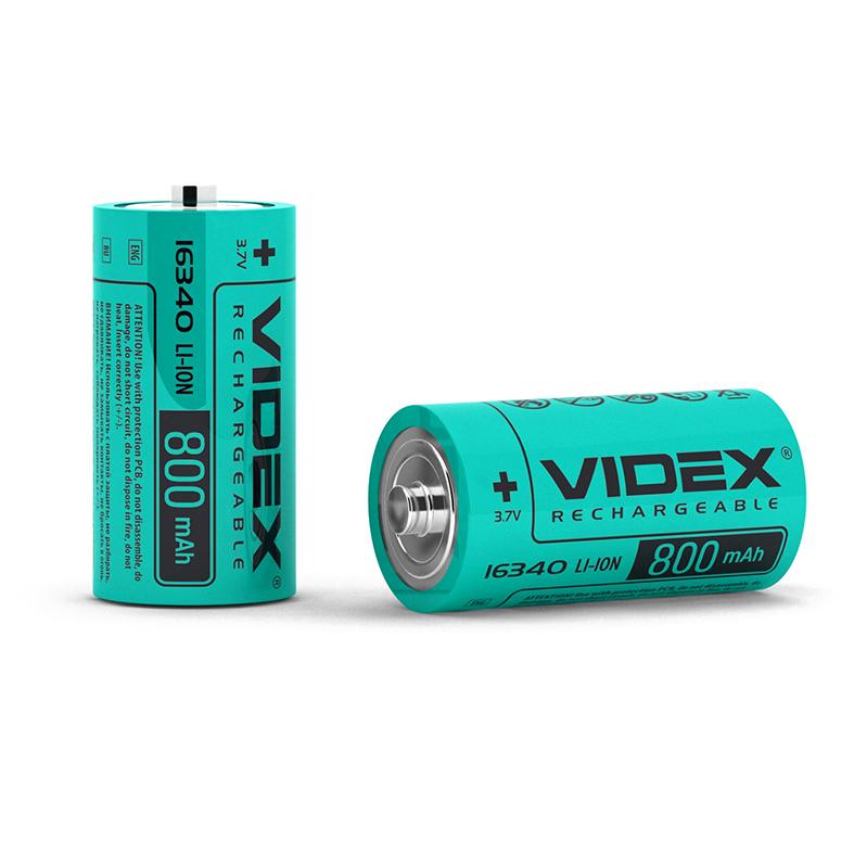 Акумулятор літій-іонний Videx 16340 800 mAh (16340/800/1B) - фото 2