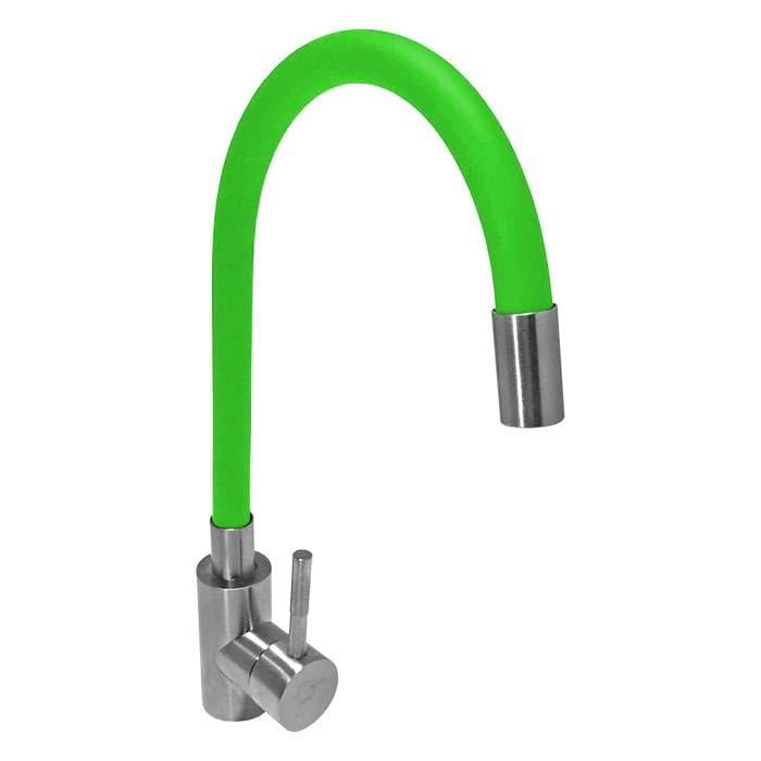 Змішувач для кухні Solone EZA4-F090GN гнучкий силіконовий вилив Зелений