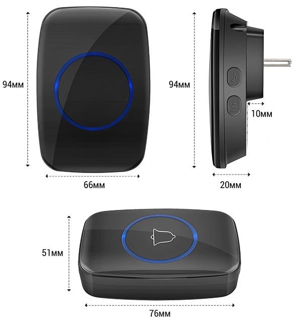 Дверной звонок беспроводной Kayfovo DB-350M водонепроницаемый до 350 м (28591) - фото 3