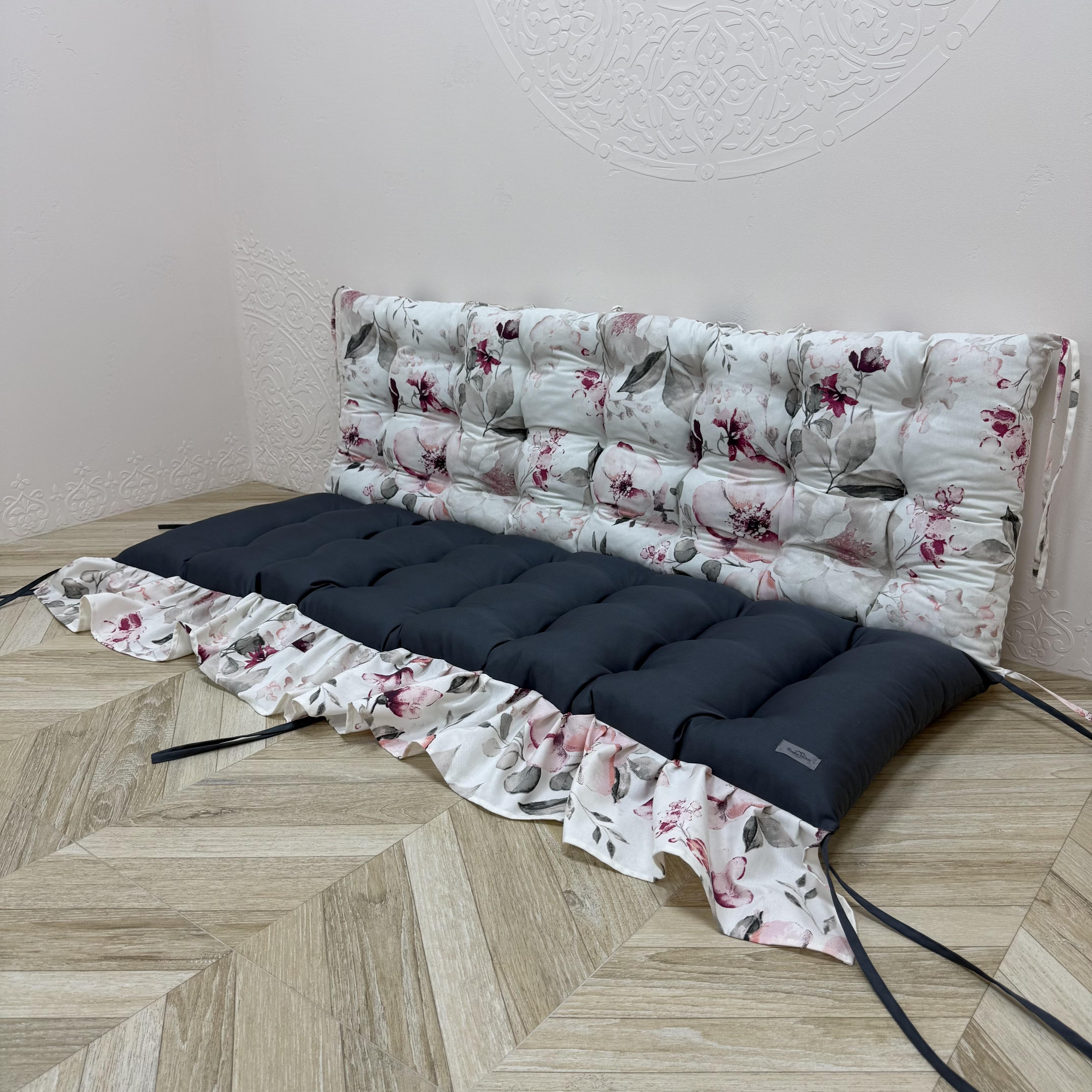 Подушка Comfort Home Aquarel на поддоны/качели/каркасы/садовую мебель с рюшей комбинированная 150х50х50 см (7722773)