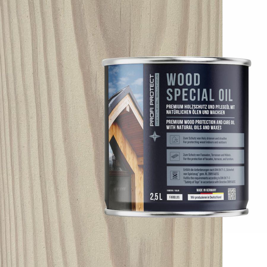 Лазурь на основе пчелиного воска и льняного масла ProfiProtect Wood Special Oil 2,5 л Nordic/White (22557226)