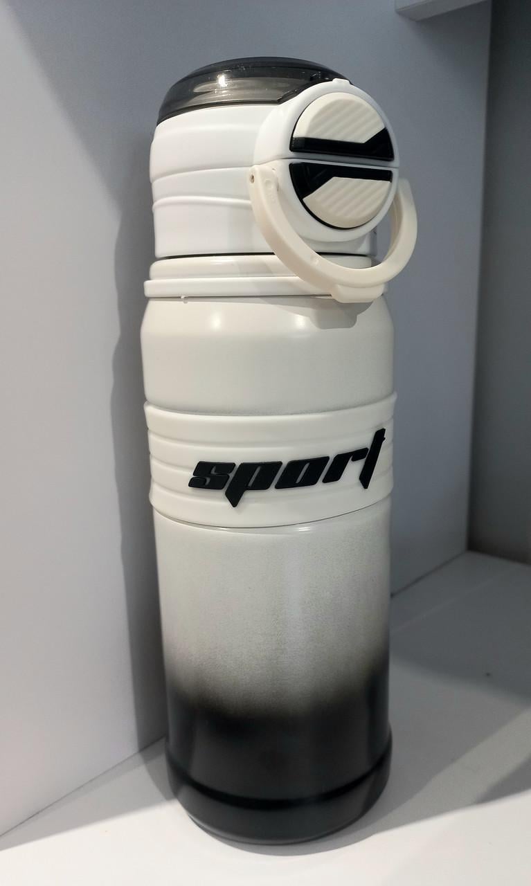 Термопляшка з подвійним ковпачком GRAFFITI CUP 680 мл Білий з чорним (2600786802) - фото 9