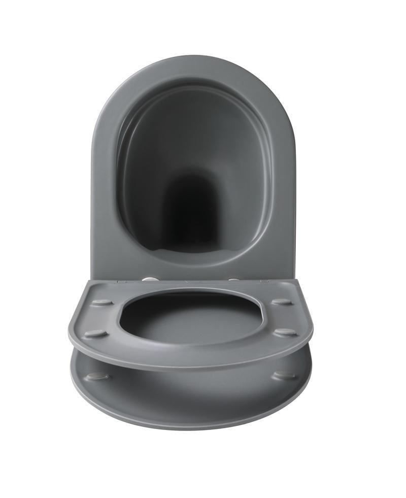 Унитаз подвесной MIXXUS Premium TOPPER-0303-R безобедочный 495x370 мм Графит (OL-MP6657) - фото 7