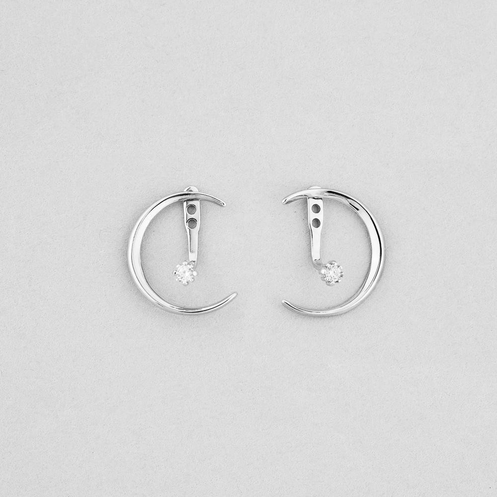 Серебряные серьги Minimal Полярная ночь (9299)