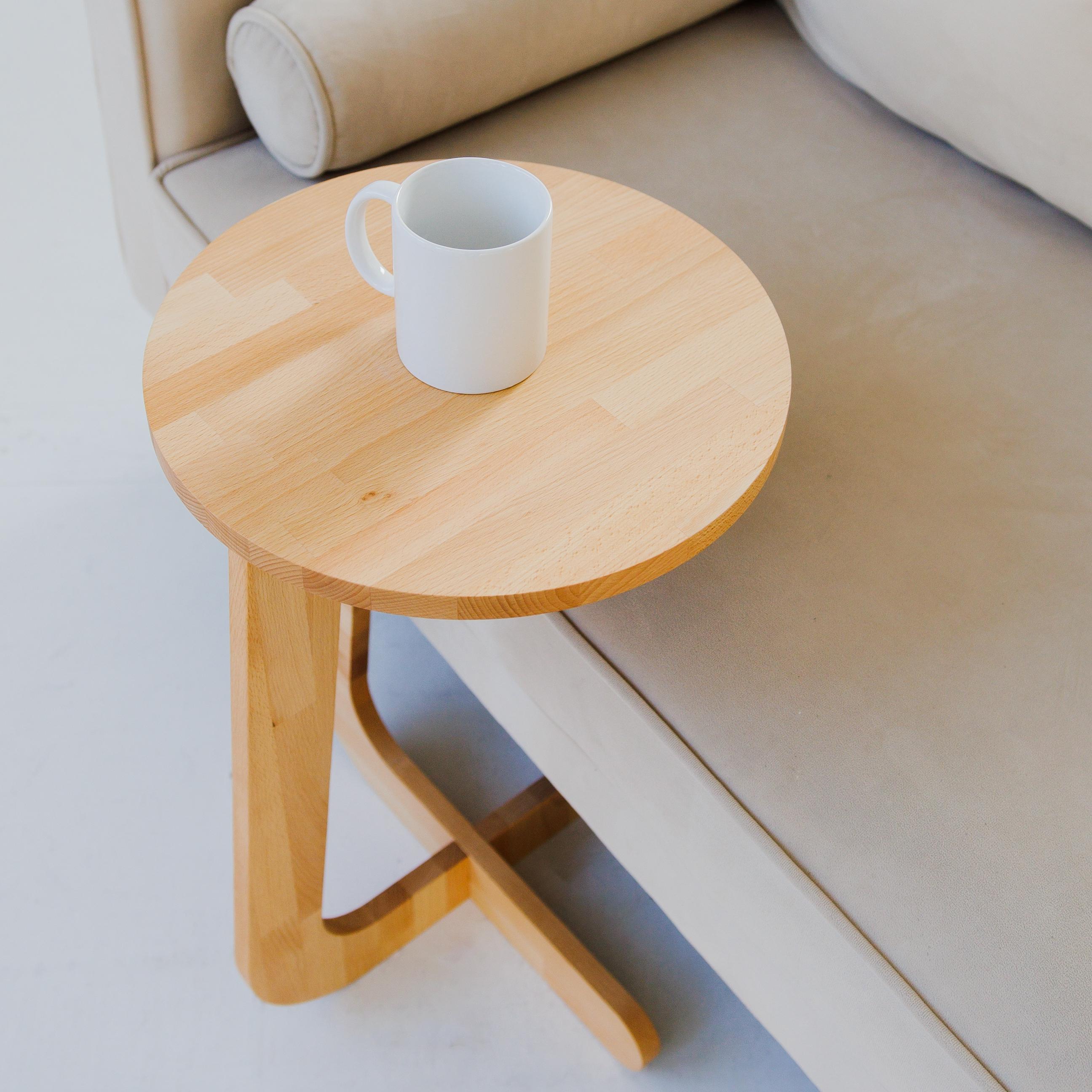 Журнальний столик дерев'яний С-подібний LIGNO круглий (ligno-05-01) - фото 6