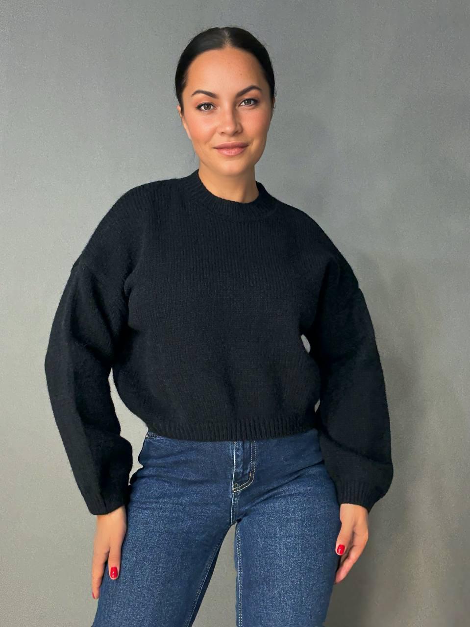 Свитер женский Fancy Matinee 539 оверсайз однотонный OS Черный (5304) - фото 7