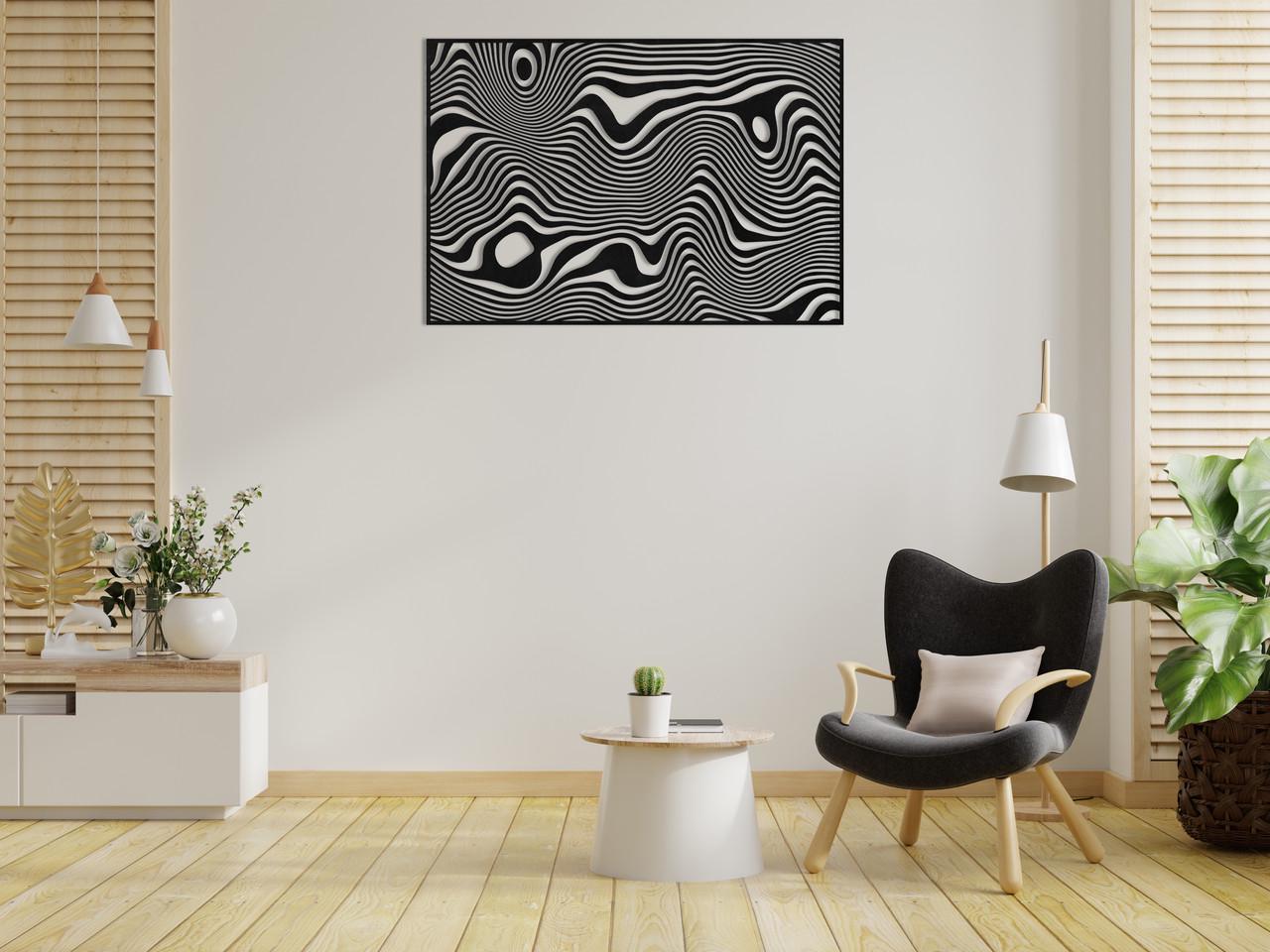 Декоративное панно на стену Upwood Decor Abstraction 1 60х87 см Black (1575836514)