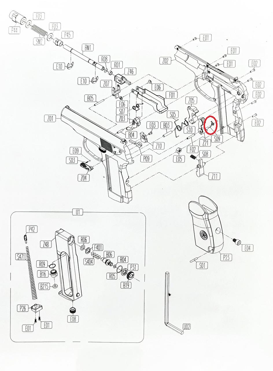 Пружина фальш-курка KWC KM-44/SAS Makarov/SAS Makarov SE/Gletcher PM (1392163949) - фото 3 Пружина фальш-курка KWC KM-44/SAS Makarov/SAS Makarov SE/Gletcher PM (1392163949) - фото 3