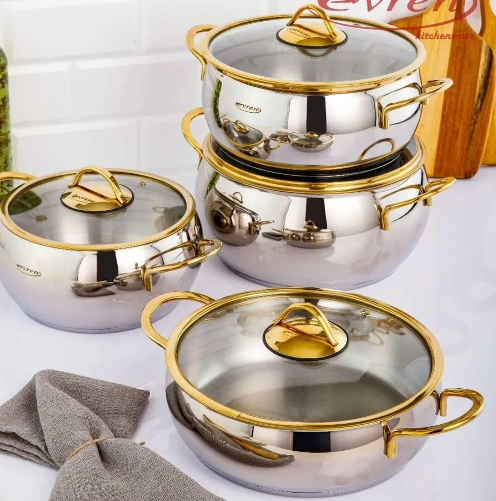 Набор кастрюль Evren из нержавеющей стали 8 пр. (2230066120) - фото 2 Набор кастрюль Evren из нержавеющей стали 8 пр. (2230066120) - фото 2