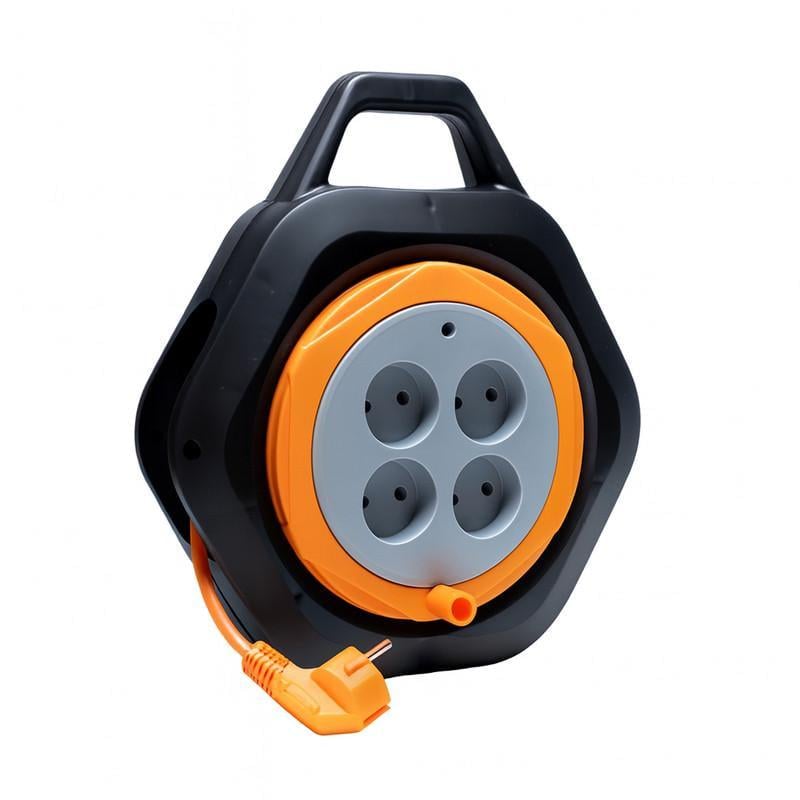 Подовжувач Neomax 7 м 4 гнізда без заземлення в закритому корпусі з ручкою (NX619407)