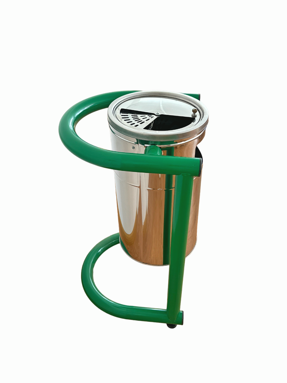 Урна-пепельница уличная MAXIFLOW из нержавеющей стали на подставке на 42 л (4505.5044S.430.00) - фото 6