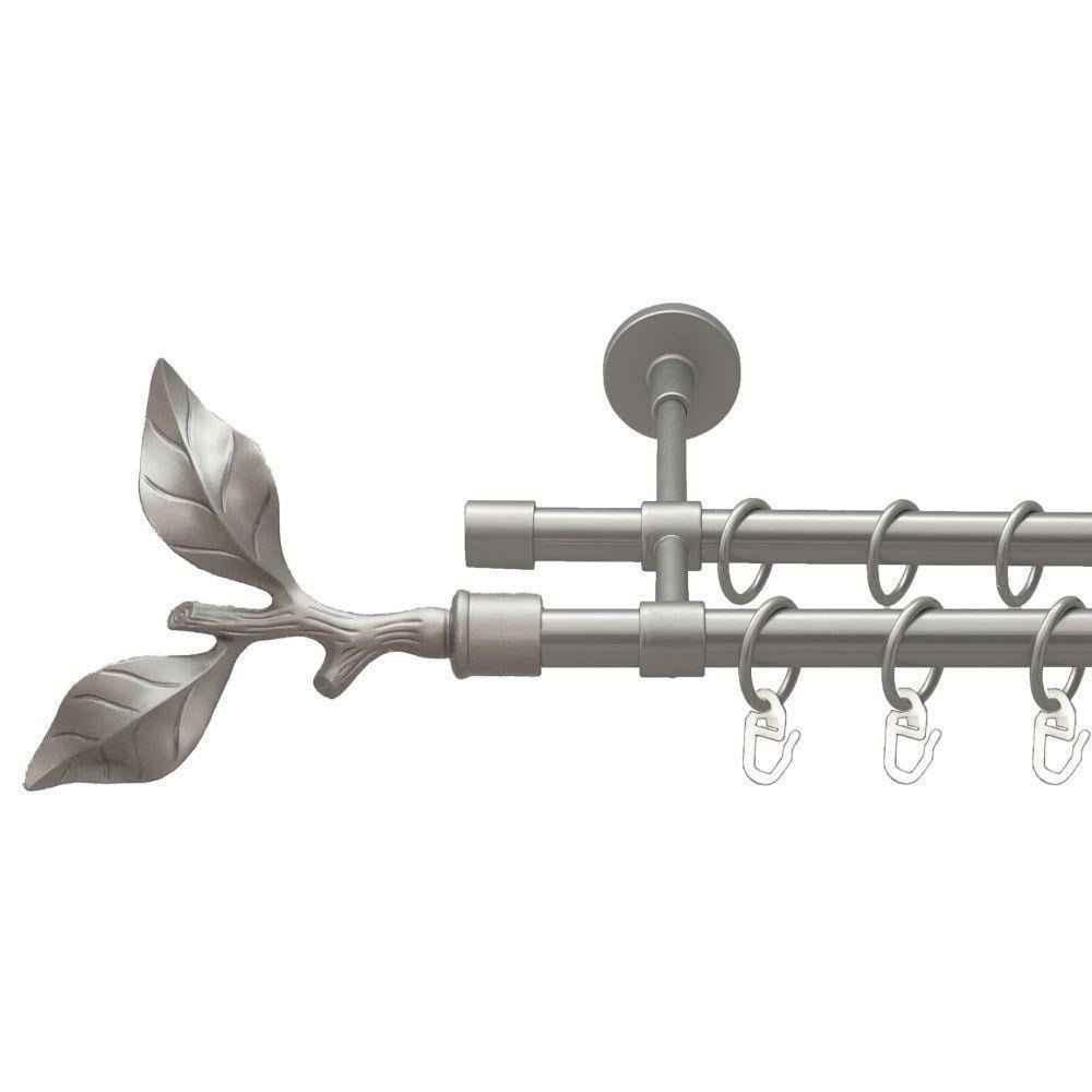 Карниз для штор Orvit Листок двухрядный гладкий 16/16 мм 240 см Сатин (00-00022619)