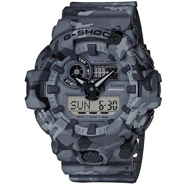 Наручные часы мужские Casio G-Shock GA-700CM-8A ударопрочные с водозащитой 200 м/подсветкой Черный (3088993484)