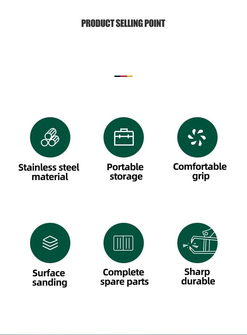 Манікюрний набір з нержавіючої сталі 9 пр. зі шкіряним чохлом Зелений - фото 4