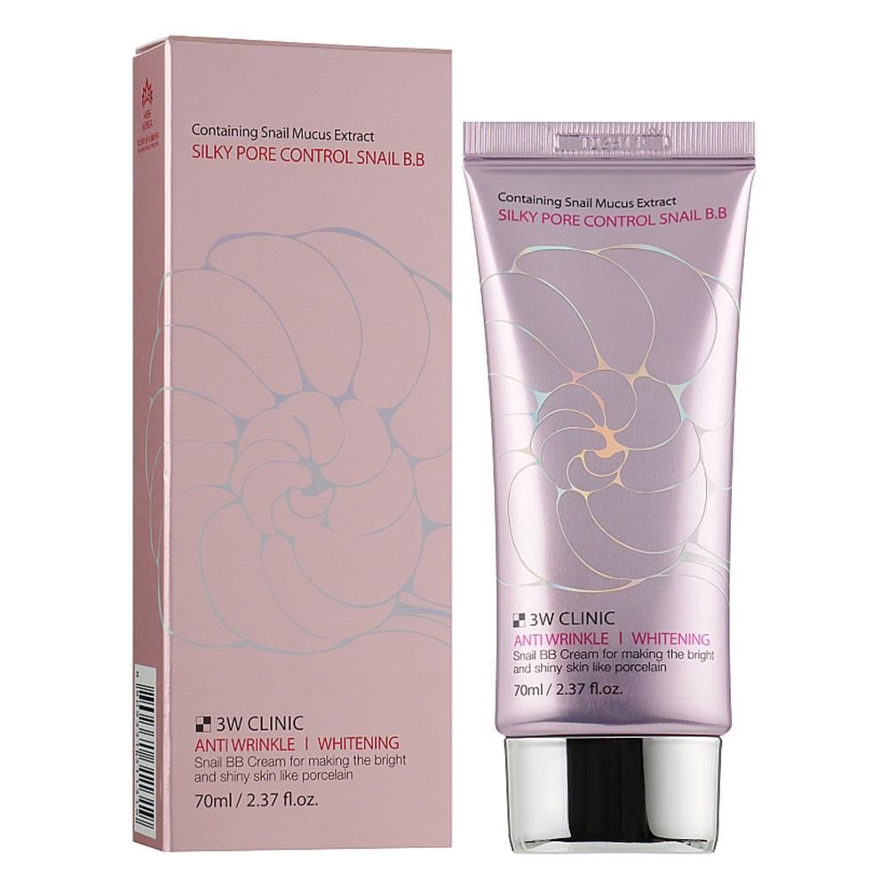 Крем ВВ з муцином равлика 3W Clinic Silky Pore Control Snail BB Cream 70 мл (1994405427)