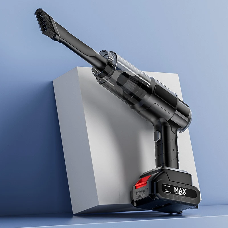 Автомобільний пилосос акумуляторний 120 Вт 6 насадок для 2 акумулятора (01-0035)