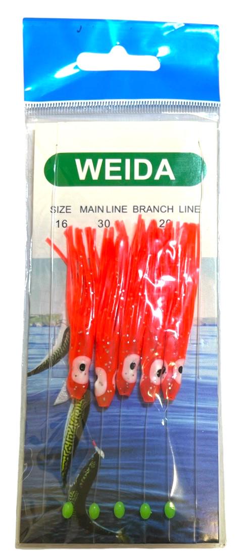 Приманки силіконові Weida Кальмар 5 гачків Червоний (2135742653)