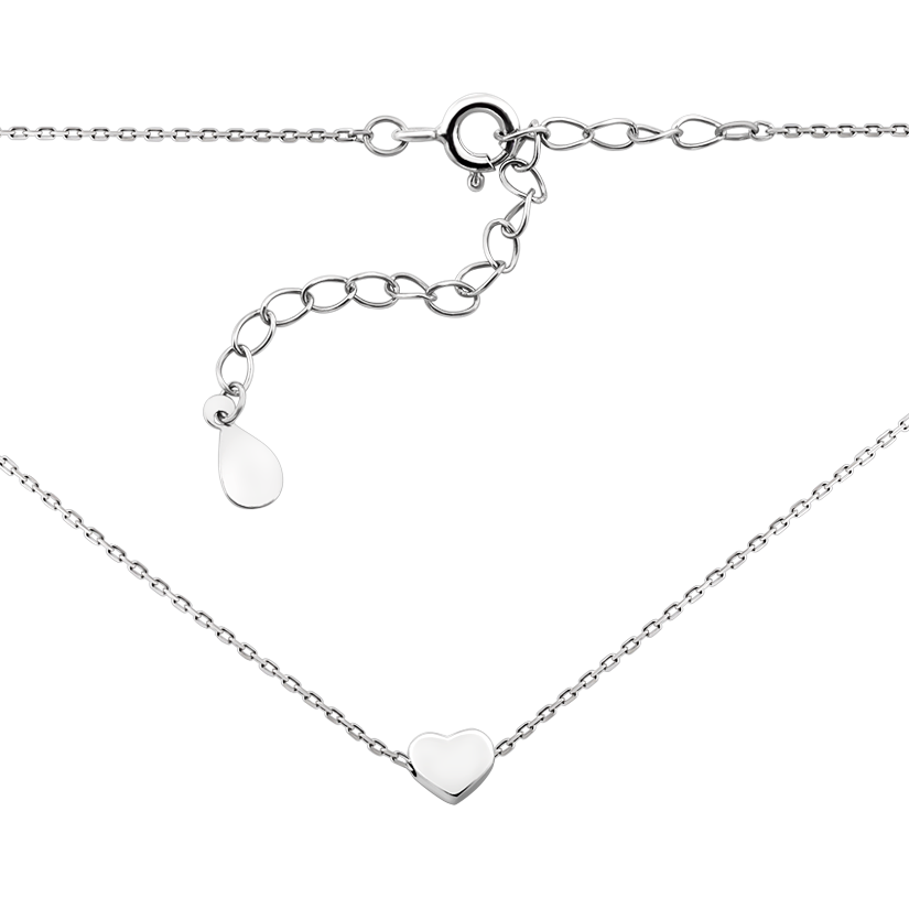 Колье серебряное Мини-сердце на цепочке без вставок