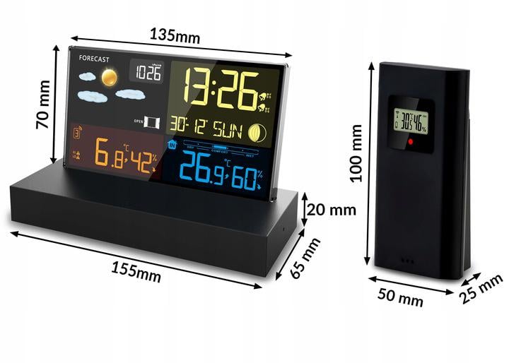 Метеостанция беспроводная домашняя Berdsen BD-912 Черный (391200) - фото 4 Метеостанция беспроводная домашняя Berdsen BD-912 Черный (391200) - фото 4