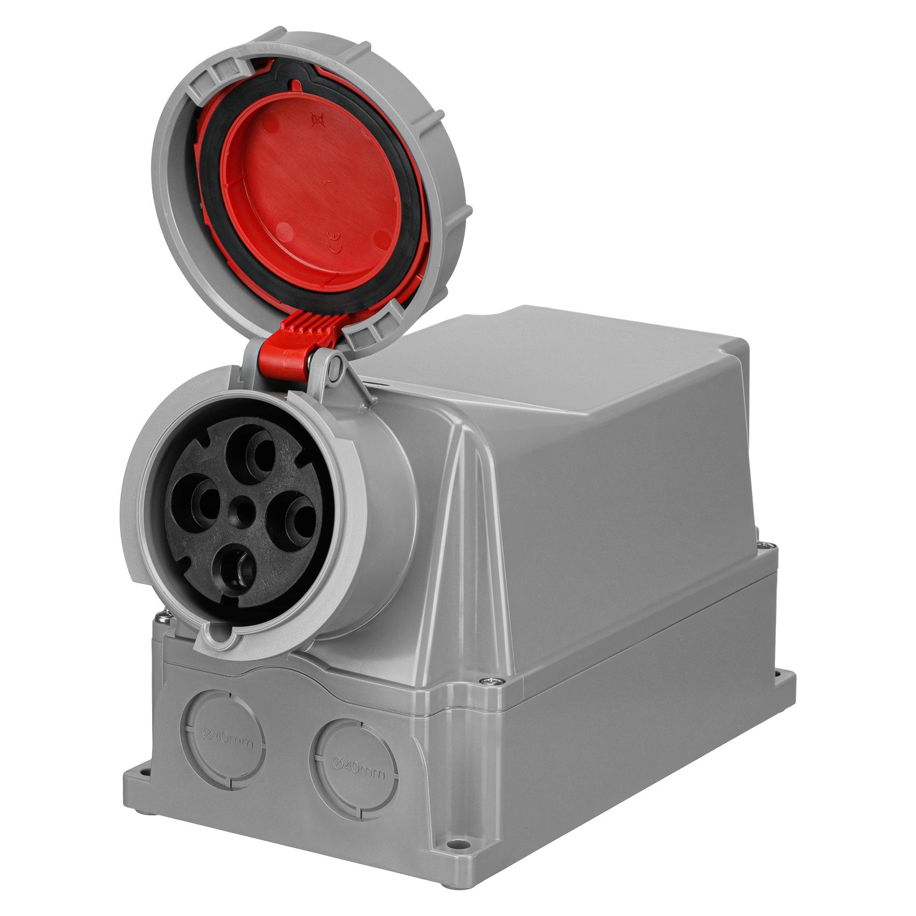 Розетка настенная 3P+E 380V 125A IP67 IDE (3875) Розетка настенная 3P+E 380V 125A IP67 IDE (3875)