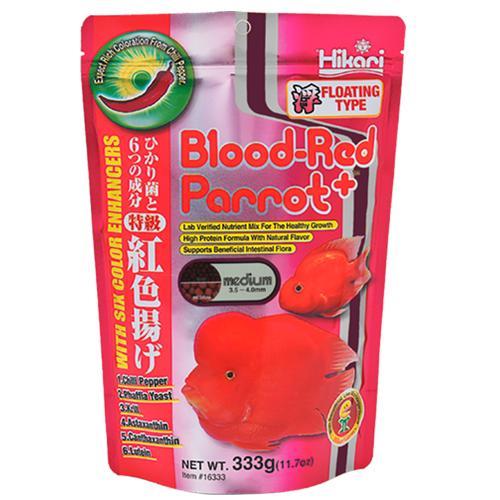 Корм Hikari Blood-Red Parrot+ для молоді риб-папуг та інших гібридів цихлід 8-15 см гранули S 3,5-4,0 мм 333 г (16233)