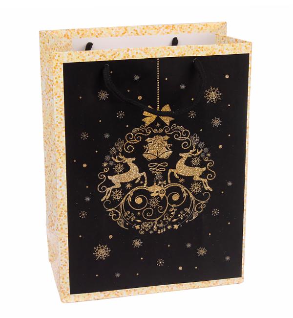 Новогодний пакет Christmas toy 18x24x85 см ламинированный картон Черный Новогодний пакет Christmas toy 18x24x85 см ламинированный картон Черный