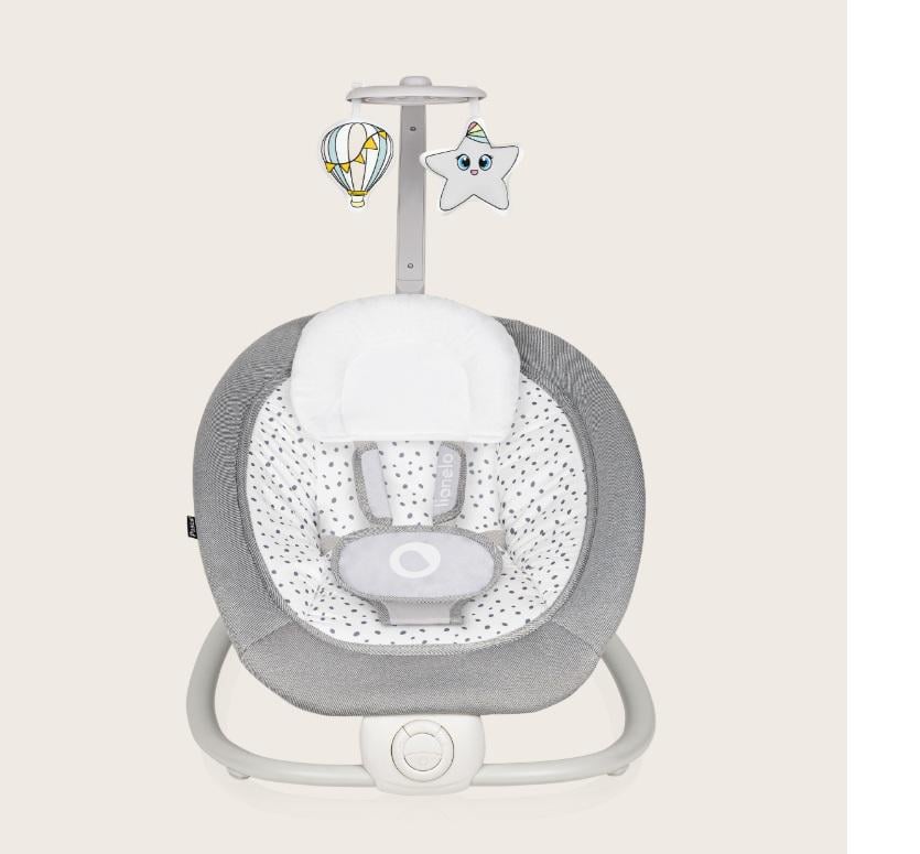 Колиска-гойдалка електрична Lionelo Pascal з вібрацією та мелодіями Сірий (5903771)