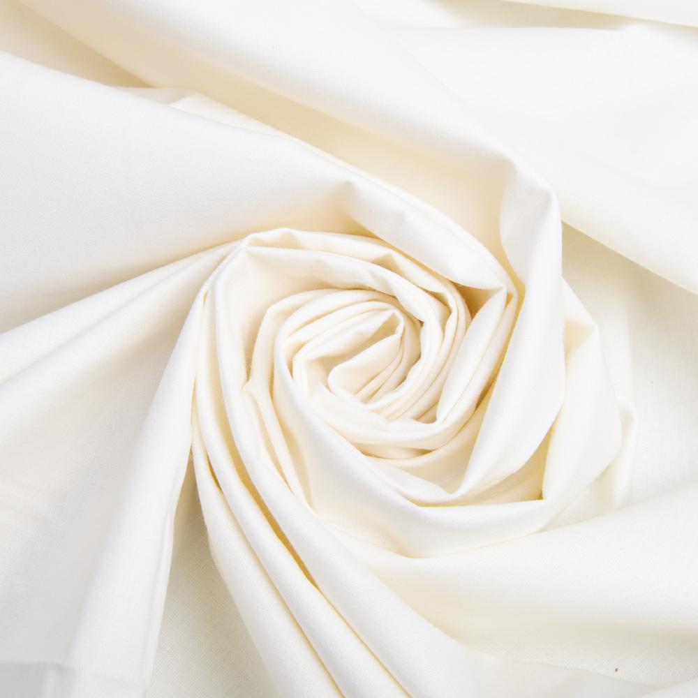 Ткань бязь ранфорс для постельного белья V-2 2,4 м Молочный (23874)