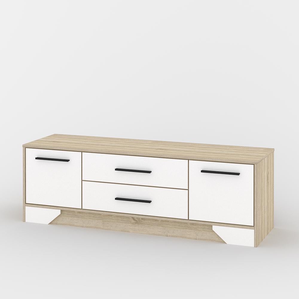 Комод Тіса-меблі Комод-100 152,4x50x40 см Дуб сонома/Білий