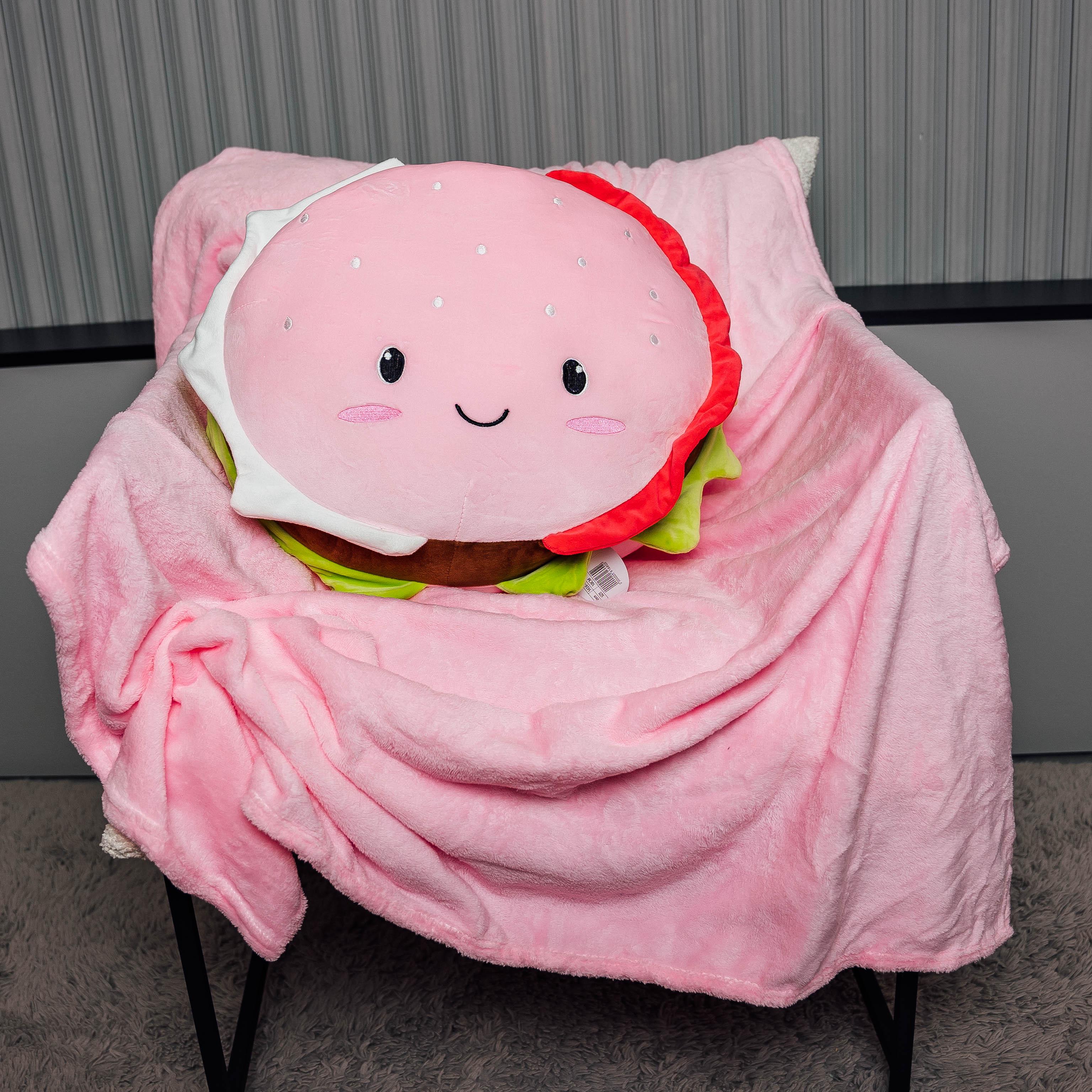 Дитячий плед/подушка Бургер Рожевий (88116) - фото 1 Дитячий плед/подушка Бургер Рожевий (88116) - фото 1