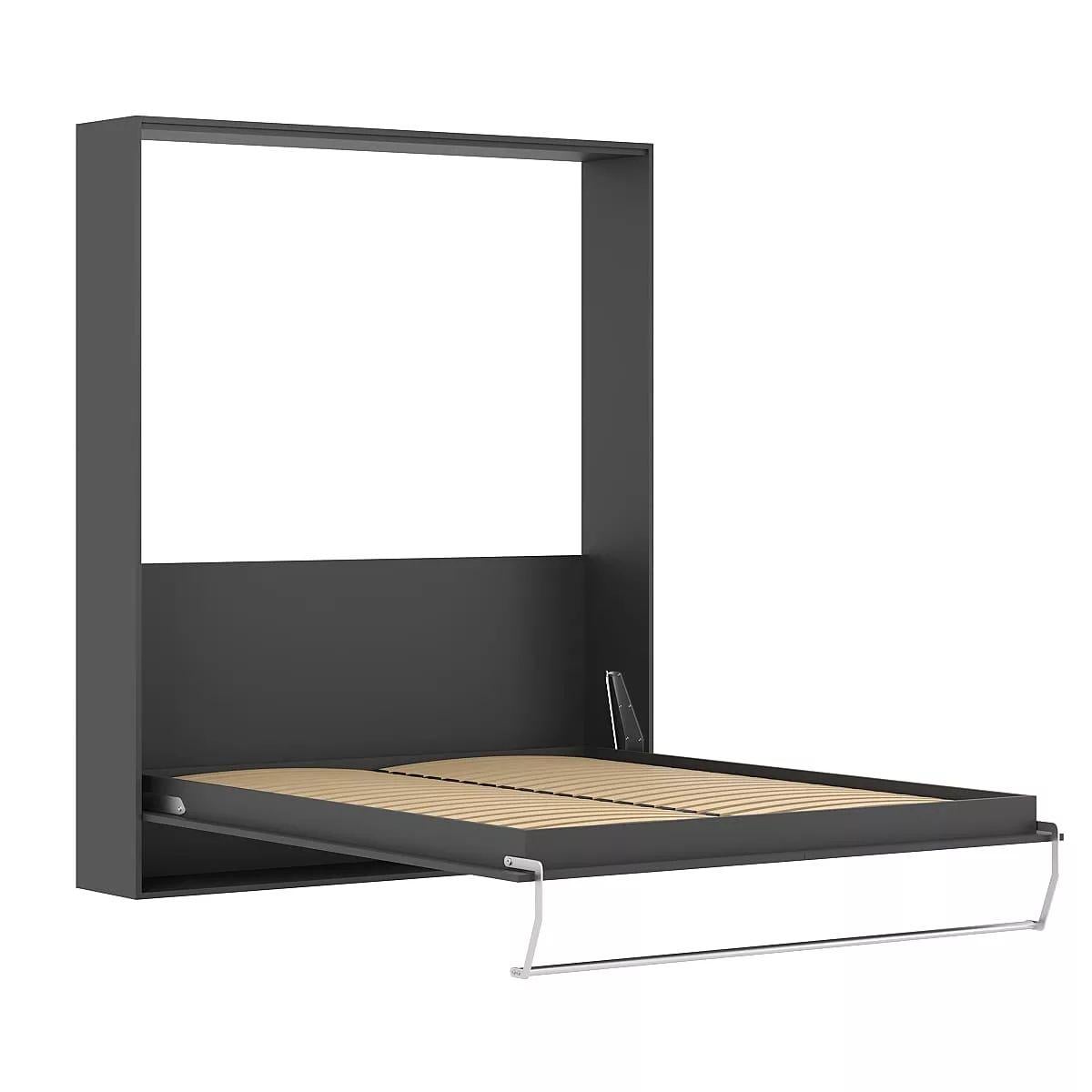 Кровать-шкаф откидная двуспальная AiH Juno с подъемным механизмом и ламелями 160х200 см Антрацит (SM03020200000)
