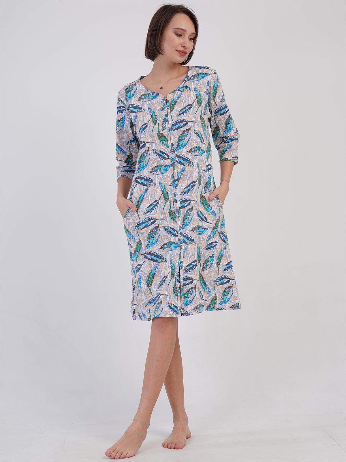 Халат жіночий Vienetta бавовняний на блискавці (vien-4082168866)