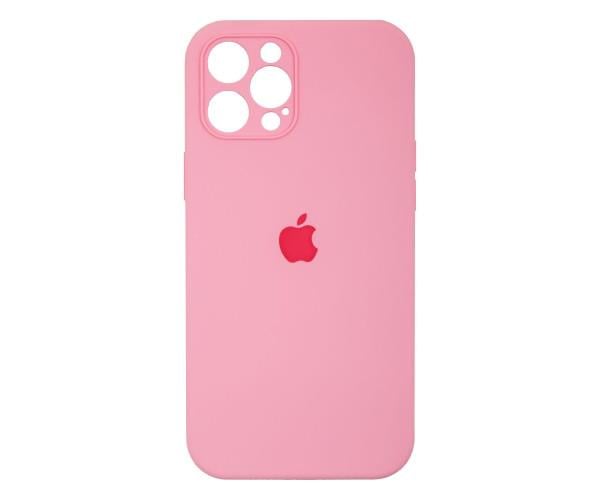 Чехол-накладка Silicone Case Full Camera with Frame для Apple iPhone 12 Pro Max 06.Light pink