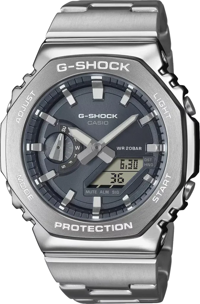 Наручные часы мужские Casio G-Shock GM-2110D-8AER ударопрочные с водозащитой 200 м Фиолетовые (3099560379)