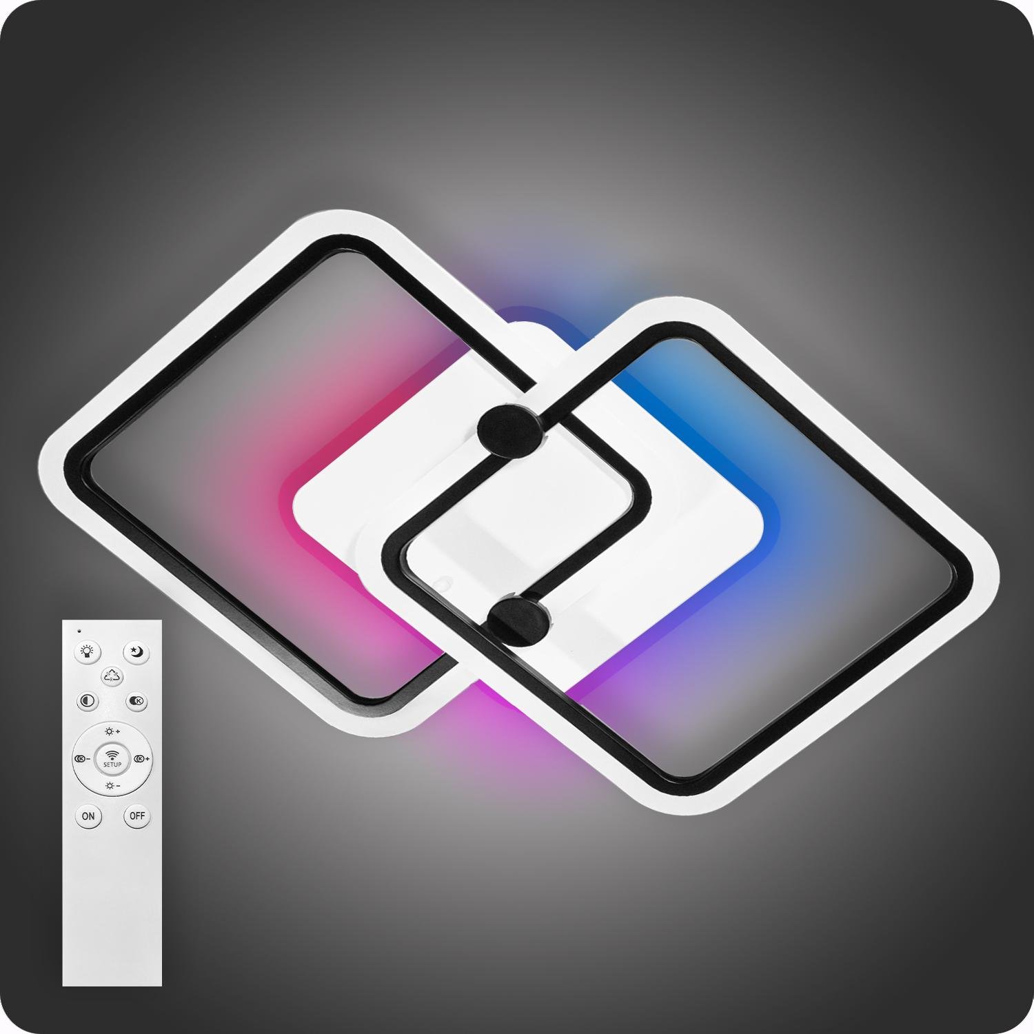 Люстра светодиодная 517 Light 3color с пультом 80 Вт Черный (02010)