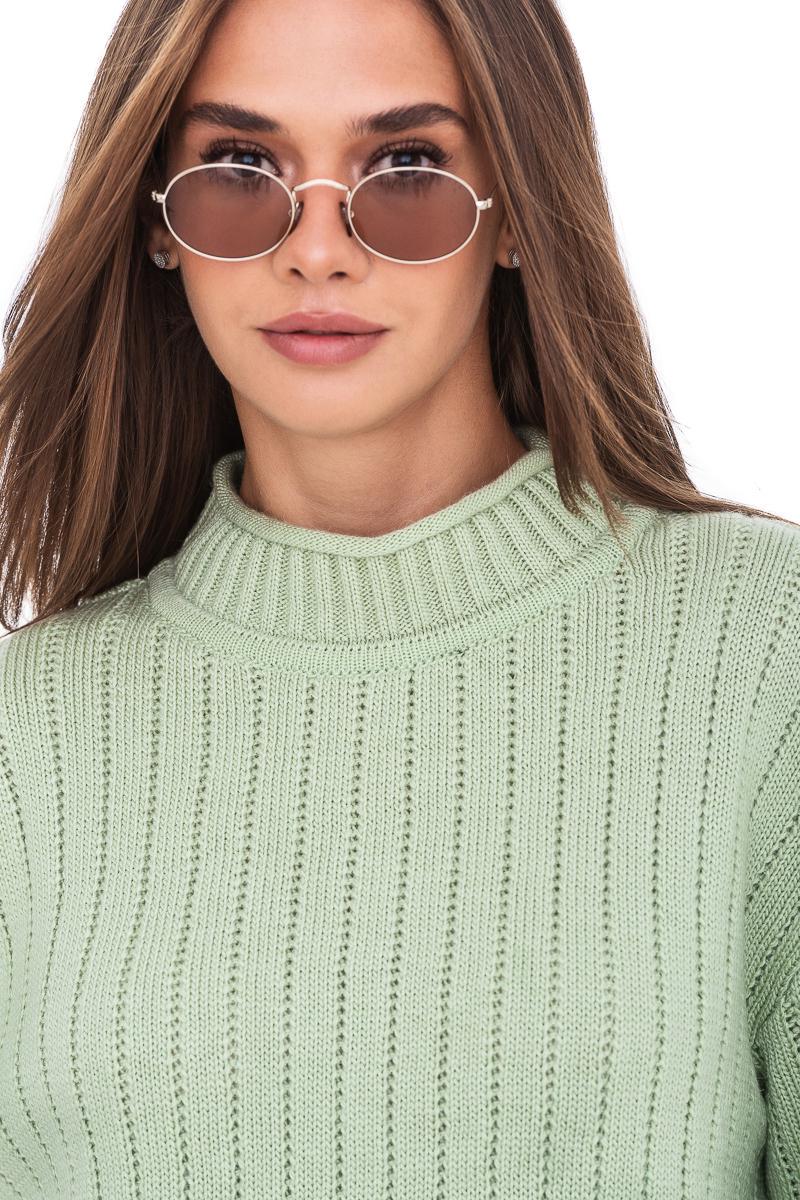 Джемпер с воротником-стойкой SVTR р. 50-52 Фисташковый (557) - фото 4 Джемпер с воротником-стойкой SVTR р. 50-52 Фисташковый (557) - фото 4