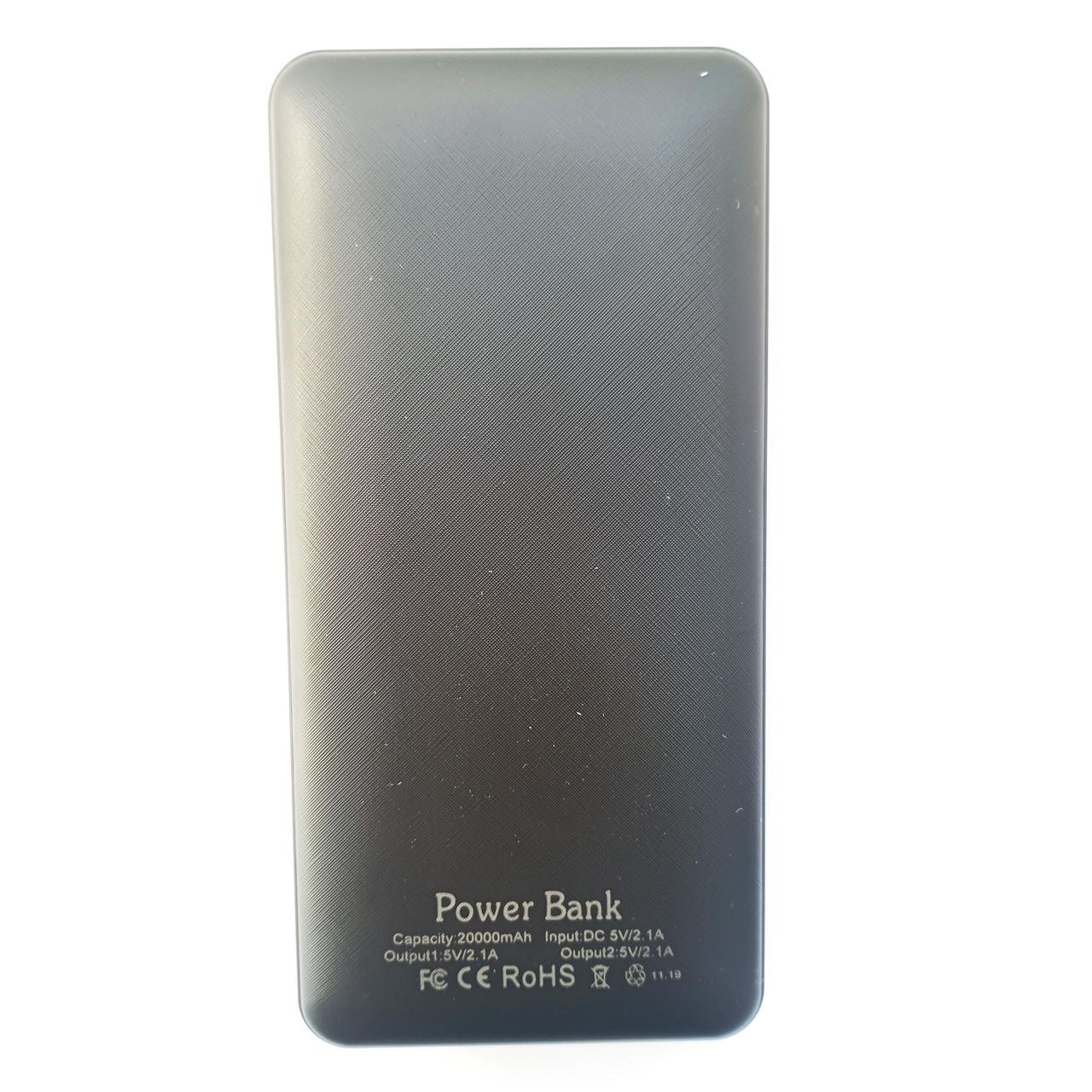 Повербанк 20000 mAh с экраном и фонариком Black (11225) - фото 3