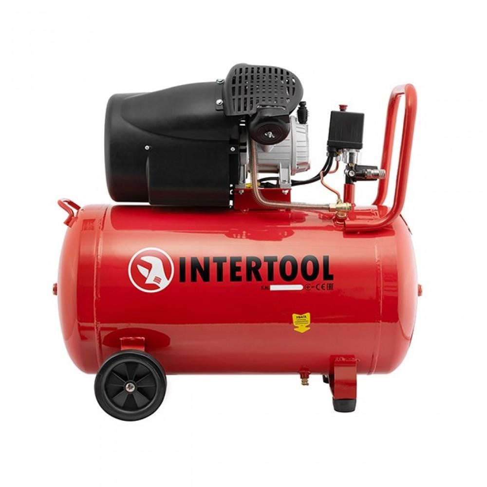 Компрессор Intertool PT-0005 100 л 2,23 кВт 220 В 8 атм 354 л/мин 2 цилиндра (901458)