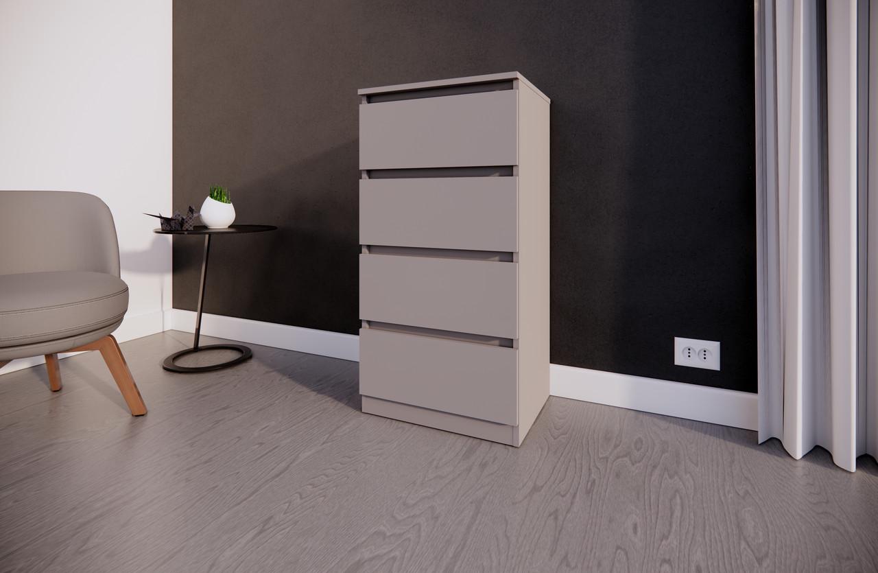 Комод MEBEX на 4 ящика 50х40х100 см Серый светлый (VM4B500LG) - фото 4