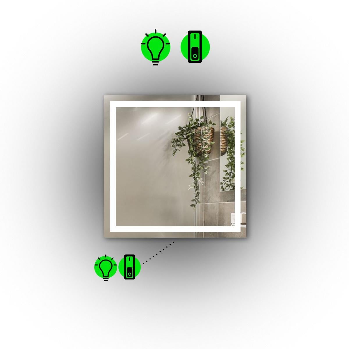 Зеркало Karnet LED с механическим выключателем 60x60 см (13498784) Зеркало Karnet LED с механическим выключателем 60x60 см (13498784)