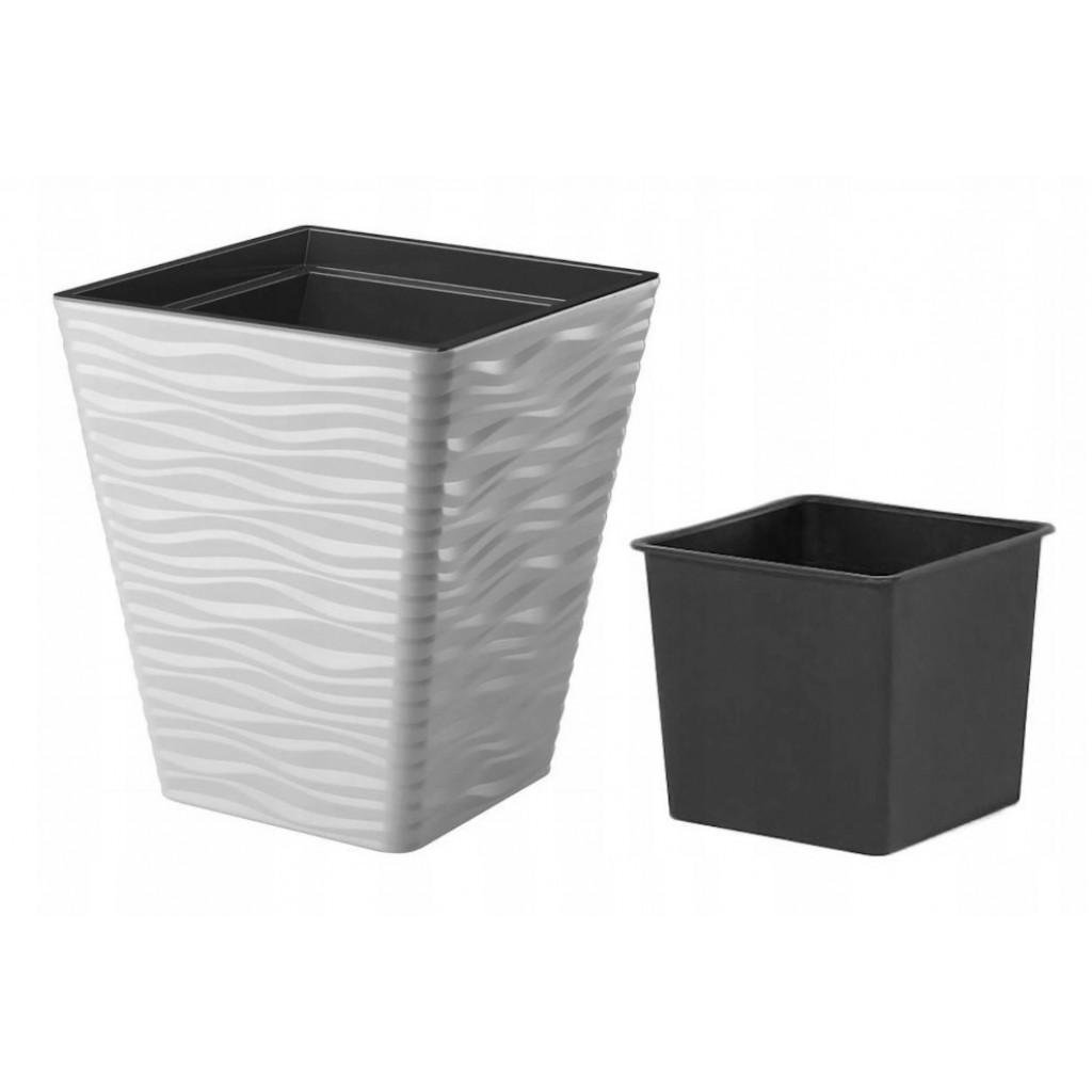 Горщик FormPlastic Sahara Квадро-40 Сірий (3940-055)