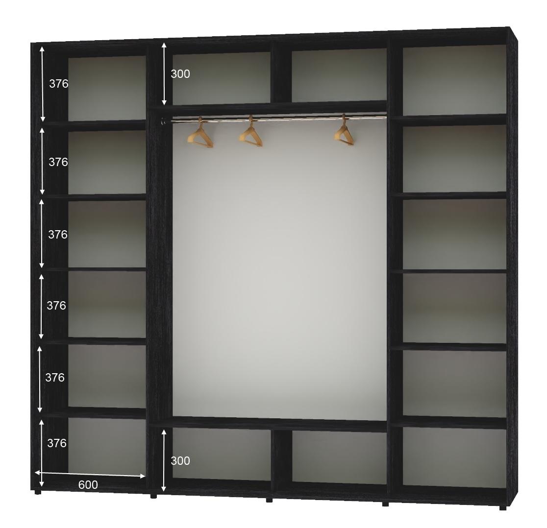 Шкаф-купе трехдверный Алекса ШК-05 ДСП 270х60х220 см Бетон темный - фото 2 Шкаф-купе трехдверный Алекса ШК-05 ДСП 270х60х220 см Бетон темный - фото 2