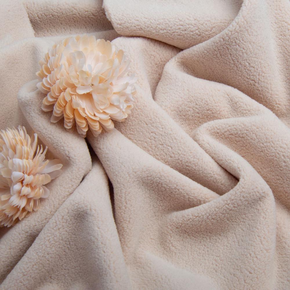 Тканина фліс преміум Тедді 360 г/м2 140 см Світло-бежевий (26625) - фото 4