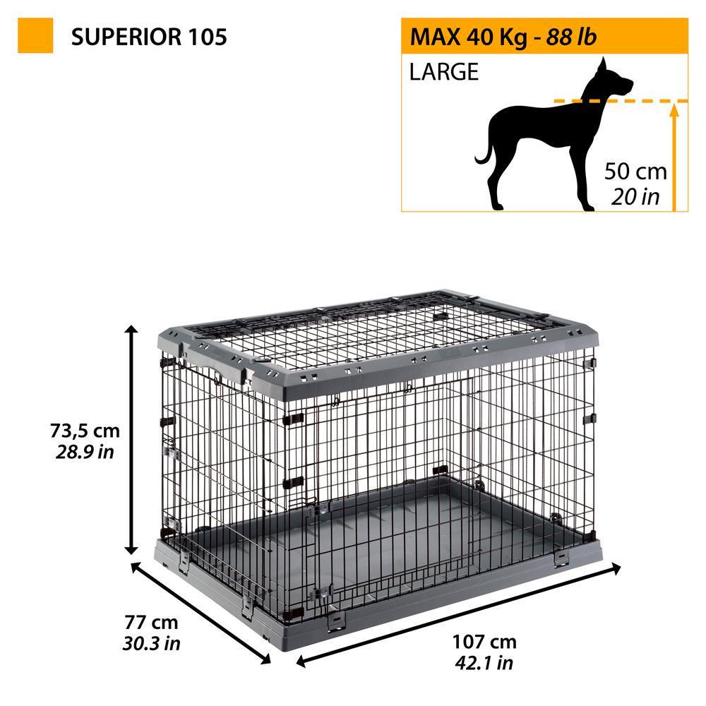 Клетка для собак и щенков Ferplast Superior 105 107х77x73,5 см до 40 кг до 50 см (73189101) - фото 2