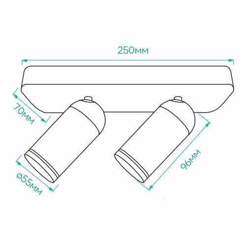 Светильник накладной поворотный ARDERO ML316-2 G5.3 IP20 Черный - фото 3
