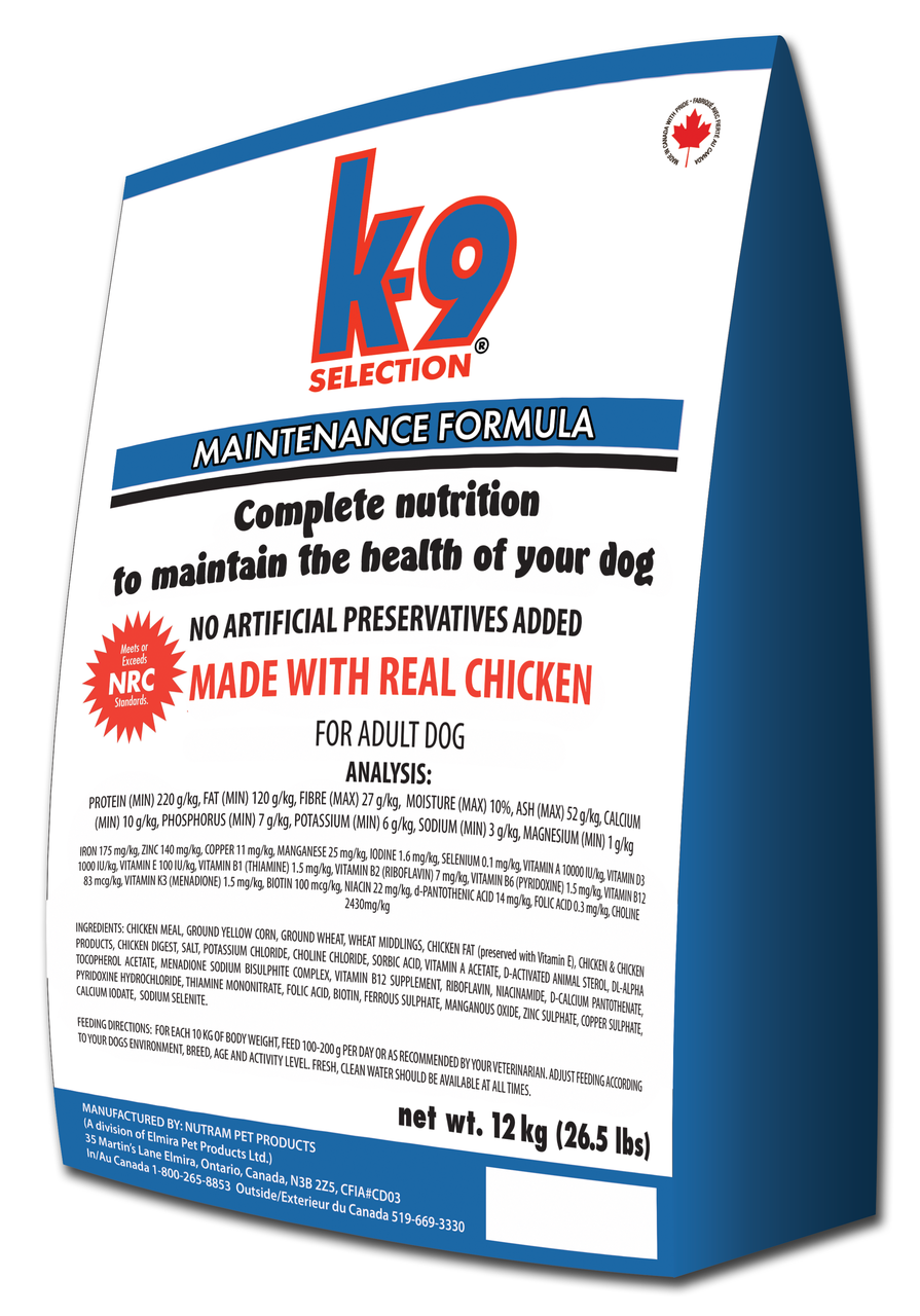 Корм для собак средних пород K9 Selection Maintenance Formula 12 кг (30979)