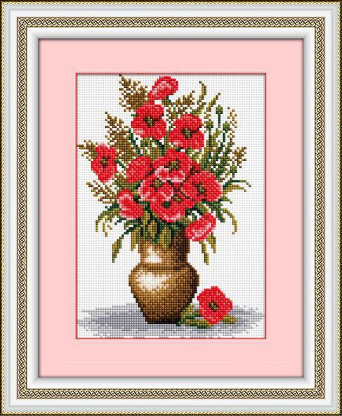 Алмазная мозаика Dream Art Ваза с маками 20x30 см (DA.30163)