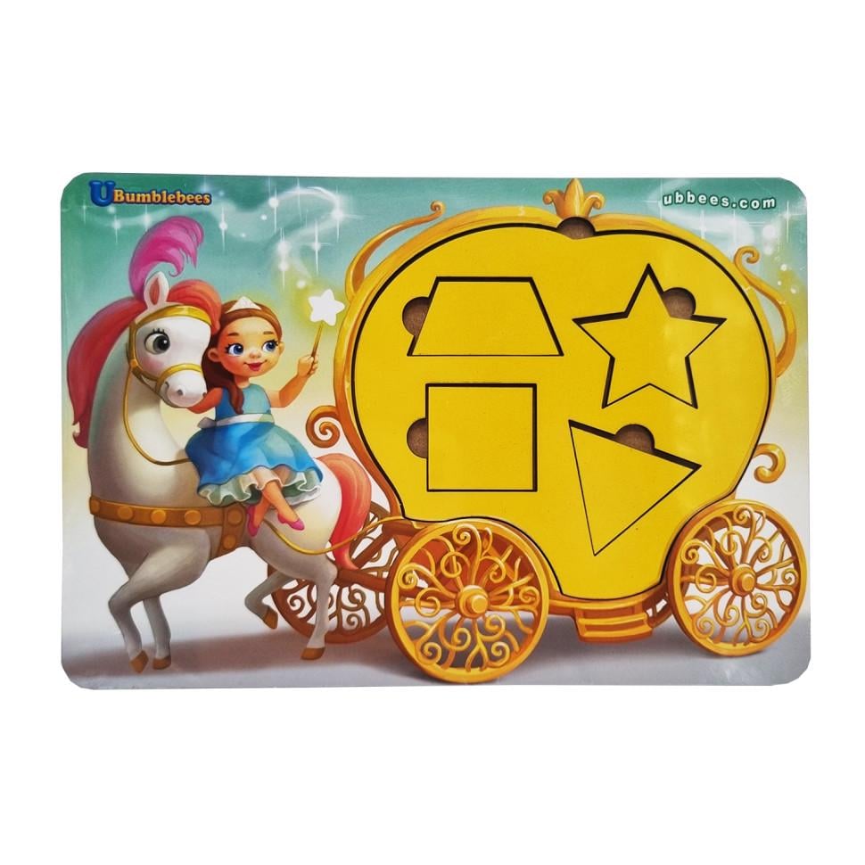 Танграм деревянный Фея и карета 23х16 см Ubumblebees с карточками заданий (ID-180-D-109)