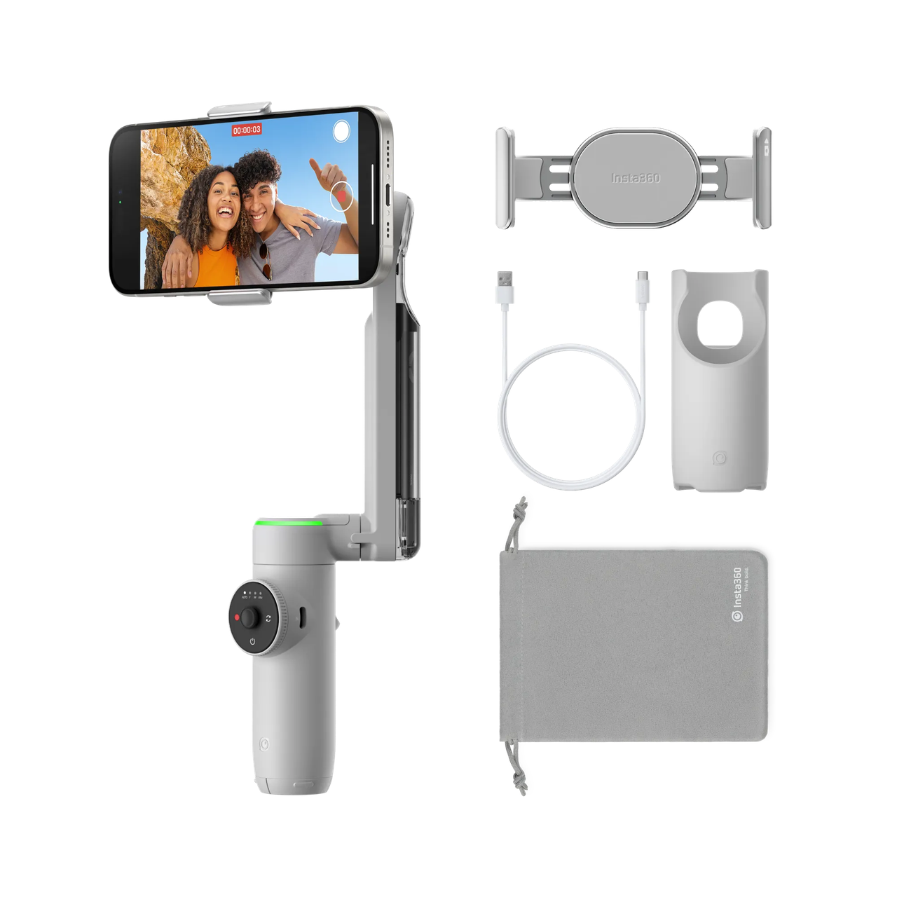 Стабілізатор Insta360 Flow Pro Stone Gray - фото 6 Стабілізатор Insta360 Flow Pro Stone Gray - фото 6